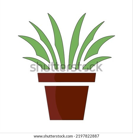 Home flower in pot vector design illustration isolated on white background