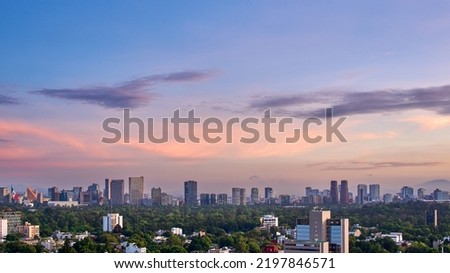 sunset view of polanco, mexico city