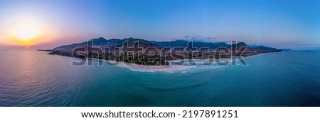 Panoramic picture of River two beach, Sierra Leone Royalty-Free Stock Photo #2197891251