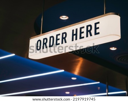 Order here Sign Lightbox Shop retail Signage Business 