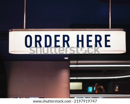 Order here Sign Lightbox Shop retail Signage Business 
