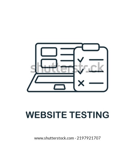 Website Testing icon. Line simple Web Development icon for templates, web design and infographics