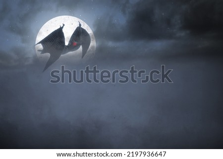 Bats flying in the sky with a night scene background. Halloween concept