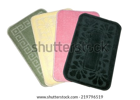 Set of doormats isolated on white, with clipping path included