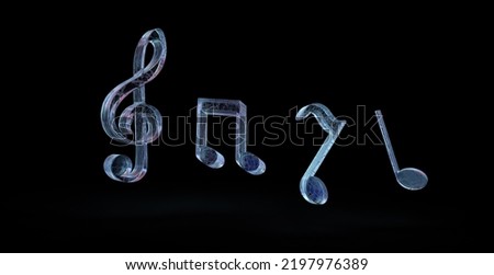 3D Glossy musical notes Music notes 3d model art designs Royalty-Free Stock Photo #2197976389
