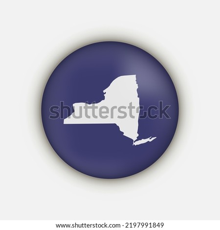 New York state circle map with long shadow