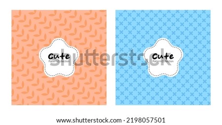 	
Set of cute pattern with beautiful pastel color. Leaf and cross composition