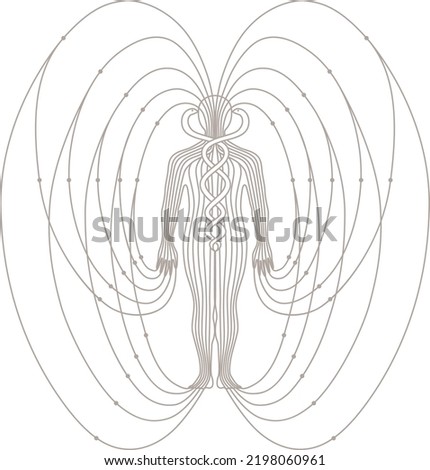Human body magnetic energy field Royalty-Free Stock Photo #2198060961