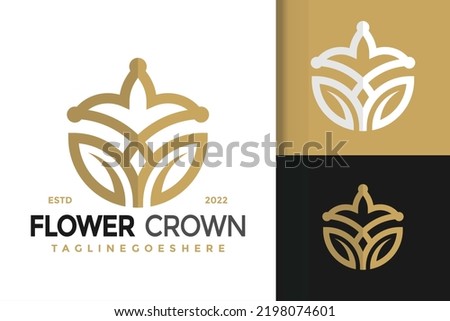 Lotus Flower Crown Logo Design, brand identity logos vector, modern logo, Logo Designs Vector Illustration Template