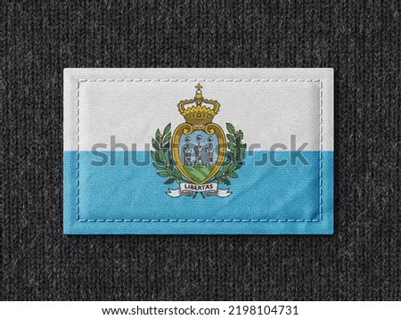 San Marino flag isolated on black background with clipping path. flag symbols of San Marino.