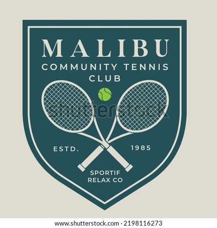tennis logo, tennis club, malibu Royalty-Free Stock Photo #2198116273