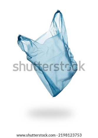 Blue plastic bag isolated on white background Royalty-Free Stock Photo #2198123753