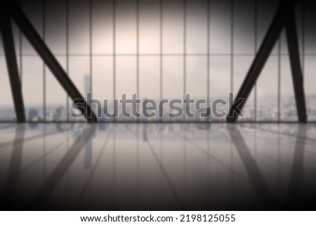 Reflection of architectural feature on floor in modern building