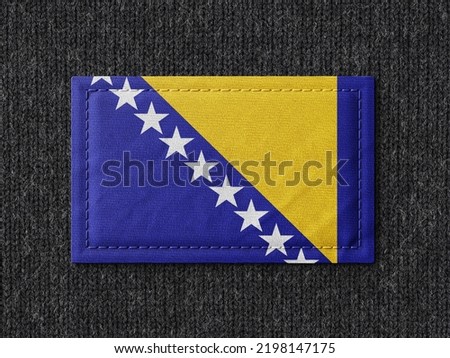 Bosnia and Herzegovina flag isolated on black background with clipping path. flag symbols of Bosnia and Herzegovina. Royalty-Free Stock Photo #2198147175