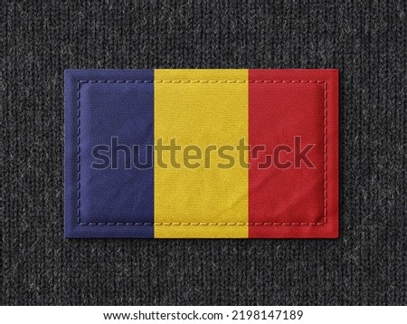 Chad flag isolated on black background with clipping path. flag symbols of Chad.