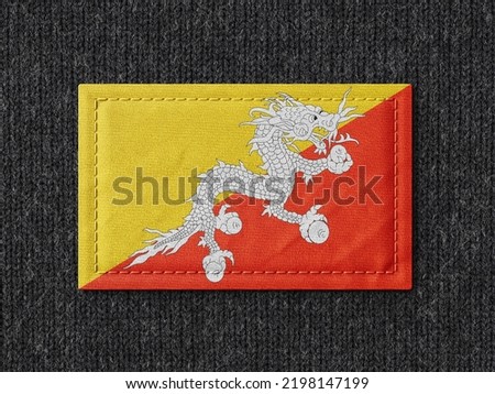 Bhutan flag isolated on black background with clipping path. flag symbols of Bhutan.