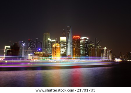 Economic Center of China - Night View of Shanghai