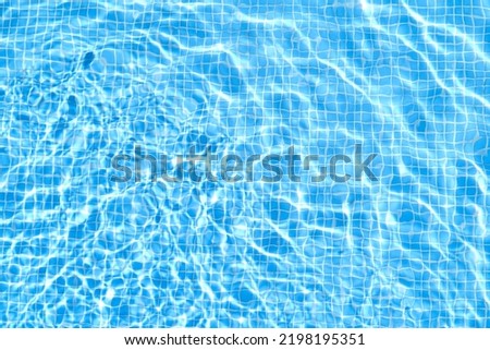 Blue ripped water Swimming pool water texture.