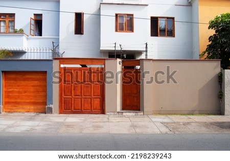 facades of suburban houses exterior peru Royalty-Free Stock Photo #2198239243