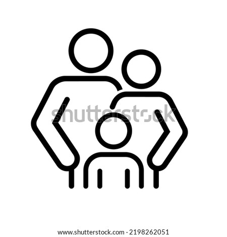 Family Flat Icon Black and White Vector Graphic Royalty-Free Stock Photo #2198262051