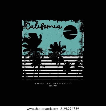 California illustration typography. perfect for t shirt design