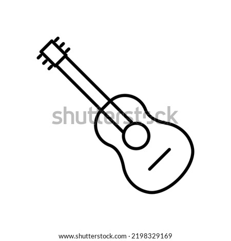 Guitar icon vector illustration. Color editable