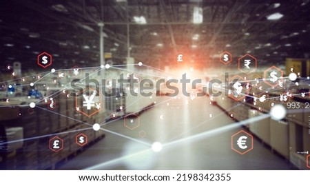 Market network. Logistics warehouse. e-commerce.