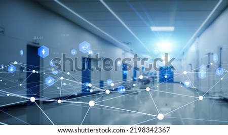 Medical facilities and communication network. Medical technology. Royalty-Free Stock Photo #2198342367