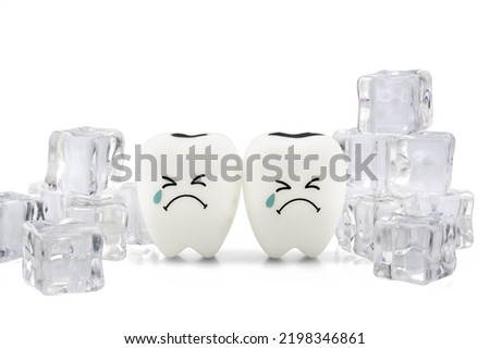 Tooth decay sensitive is crying with cold ice isolated on white background ,Dental concept of tooth sensitivity from drinking cold water,with clipping path	 Royalty-Free Stock Photo #2198346861