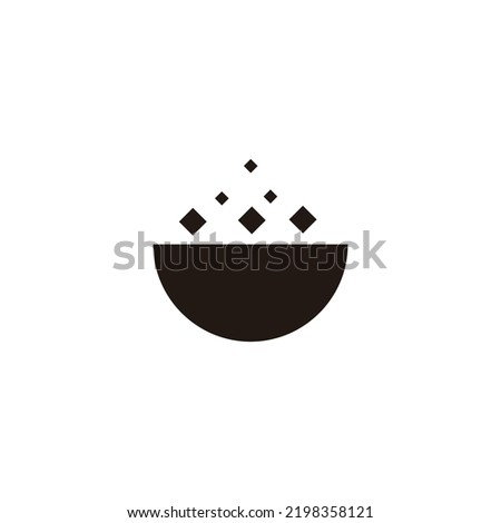 Bowl, food geometric symbol simple logo vector