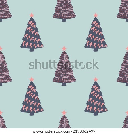 christmas trees seamless pattern design vector