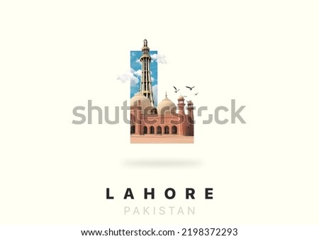 Beautiful Typographic Alphabet Series Of L for Lahore, Pakistan Royalty-Free Stock Photo #2198372293