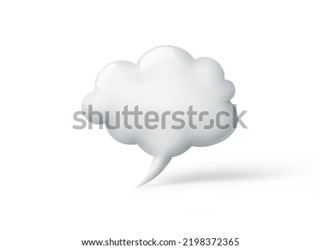 3d render of a cloud in shape of the speech bubble cut out with no background  Royalty-Free Stock Photo #2198372365