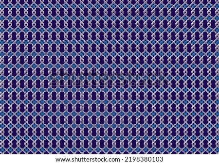 Blue and white pattern of cross on dark blue background