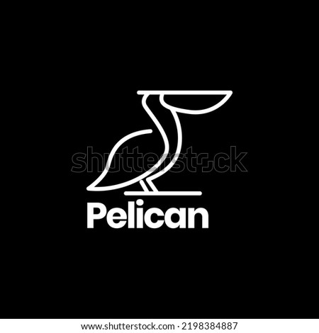 pelican lines art modern logo design