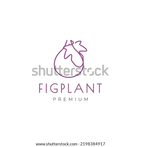 fig plant logo design vector lines art