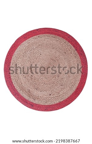 colorful patterned jute carpet on a white background Royalty-Free Stock Photo #2198387667