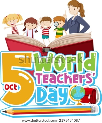 World Teacher's Day Logo Banner Design illustration