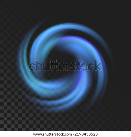 Air flow spiral light effect. The concept of wind or water flow for freshening or cleaning. Vector illustration