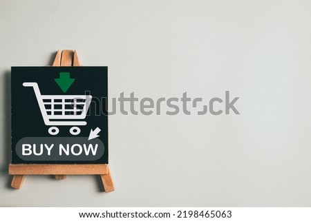 Online shopping, internet shop,ecommerce and delivery service concept.,shopping cart and buy now icon on Street Wooden Black Chalkboard on white background.,copyspace.