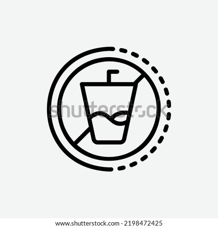  no drink icon, isolated islamic outline icon in light grey background, perfect for website, blog, logo, graphic design, social media, UI, mobile app