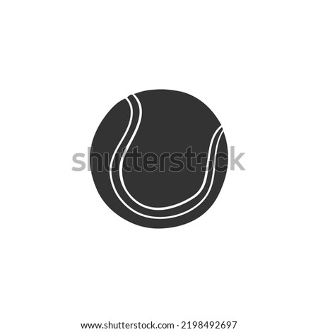 Tennis Ball Icon Silhouette Illustration. Sports Vector Graphic Pictogram Symbol Clip Art. Doodle Sketch Black Sign.