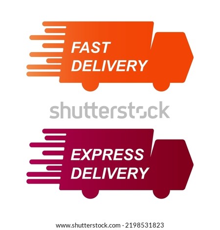 Fast or express delivery service logo badge. Icon vector illustration. EPS 10.