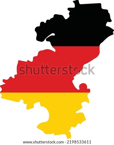 Simple flat blank vector flag map of the German regional capital city of ULM within the flag of GERMANY