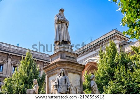 Statue honouring Leonard DaVinci in Milan Italy
 Royalty-Free Stock Photo #2198556913