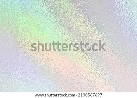 Holograph background. Holographic texture foil effect. Hologram abstract backdrop. Iridescent backdrop. Rainbow gradient. Pearlescent metal surface for designs prints. Pastel tone. Vector illustration