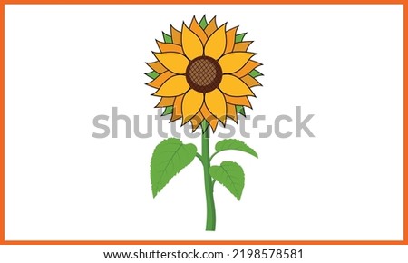 Sunflower SVG Printable Vector Illustration.