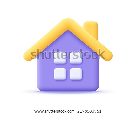 3d home icon. Render house for real estate, mortgage, loan concept and homepage. 3d vector cartoon minimal illustration