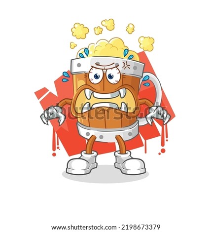 the beer mug monster vector. cartoon character