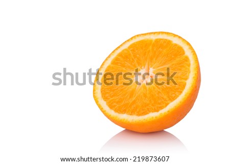 slice orange isolated on white background 